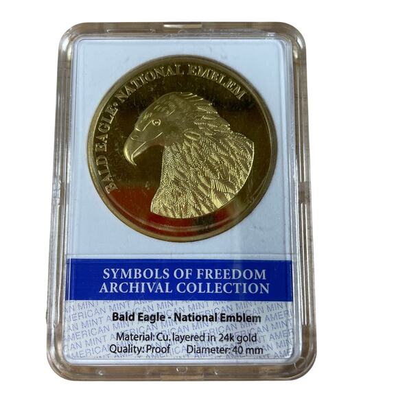 Bald Eagle Symbol Of Freedom Archival Collection Limited Gold Layered Coin - Picture 1 of 3